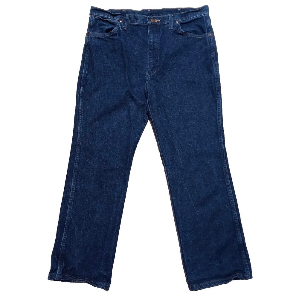 Vintage Wrangler 937STR Men's 36x30 Dark Wash Straight Leg Jeans